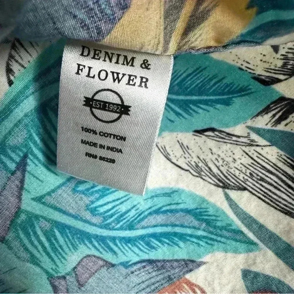 Denim & Flower  Ricky Singh Button Down Casual Hawaiian Shirt Collared Size XL - Picture 7 of 16
